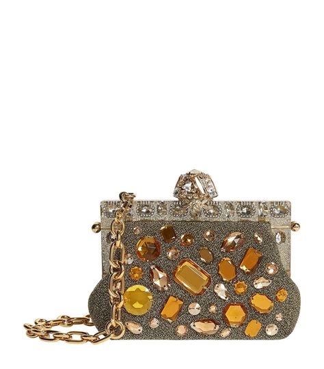 dolce gabbana crystal embellished gold body bag|d&g crossbody bag.